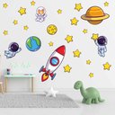 Ver imagem 2 de Adesivo De Parede Decorativo Astronauta Foguete Estrelas