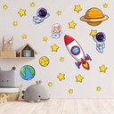 Ver imagem 3 de Adesivo De Parede Decorativo Astronauta Foguete Estrelas