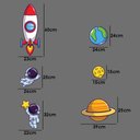 Ver imagem 5 de Adesivo De Parede Decorativo Astronauta Foguete Estrelas 