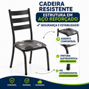 Ver imagem 3 de Conjunto Kit 4 Cadeiras Metal Aço Cozinha Jantar Almofadada