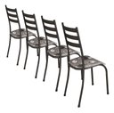 Ver imagem 4 de Conjunto Kit 4 Cadeiras Metal Aço Cozinha Jantar Almofadada