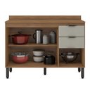 Ver imagem 2 de Balcão Armário Cozinha Modulada C Tampo 2 Cavetas 3 Portas:amandola/nude