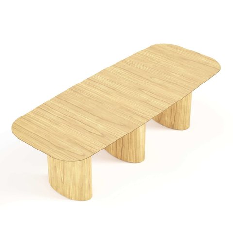 Mesa de Jantar Orgânica Tivoli 320cm x 110cm 10 Lugares Lamina Cinamomo Damasco