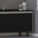 Ver imagem 3 de Gabinete Cozinha 100% MDF 2 Portas e 3 Gavetas Armário 174cm: Madeirado/Preto