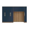 Quarto Modular Kappesberg Adapt Nogueira/azul Profundo 4 Peças 376cm - 1