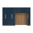 Ver imagem 1 de Quarto Modular Kappesberg Adapt Nogueira/azul Profundo 4 Peças 376cm