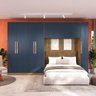 Quarto Modular Kappesberg Adapt Nogueira/azul Profundo 4 Peças 376cm - 2