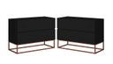 Ver imagem 1 de Conjunto 2 mesa de cabeceira eros industrial 60CM preto / cobre