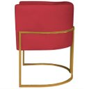 Ver imagem 6 de Poltrona Dália Luxo Moderna Estofada Design Sofisticado com Base de Ferro Dourado Suede