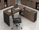 Ver imagem 1 de Mesa Escritório Diretor Web40 1,70x1,60 C/ Armário 3gv 1pt Ameixa/preto