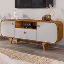 Ver imagem 2 de Rack para Sala de Estar Tv 55 Pol Orgânico Picasso B02 Naturalle Off White - Lyam Decor