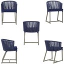 Ver imagem 5 de Mesa com 6 Cadeiras de Jantar Roma 120cm e Noronha em Alumínio Fendi Corda Náutica Estofado 10 Trama