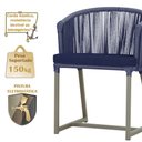 Ver imagem 4 de Mesa com 6 Cadeiras de Jantar Roma 120cm e Noronha em Alumínio Fendi Corda Náutica Estofado 10 Trama
