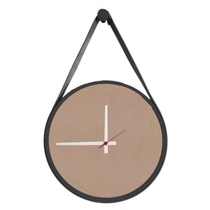 Relógio Adnet Preto Alça Preta Mostrador Camurça Ponteiro Branco 40 cm