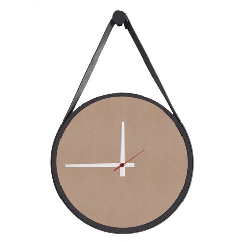 Relógio Adnet Preto Alça Preta Mostrador Camurça Ponteiro Branco 40 cm