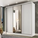Ver imagem 1 de Guarda Roupa Casal com Espelho 3 Portas de Correr Champ Belmax:branco