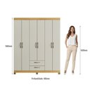 Ver imagem 5 de Guarda-Roupa Casal 6 Portas 2 Gavetas Basic Bege