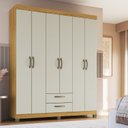 Ver imagem 1 de Guarda-Roupa Casal 6 Portas 2 Gavetas Basic Bege
