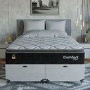 Ver mais imagens de Cama Box Baú Queen + Colchão Comfort Class Pillow Top Preto/suede Branco