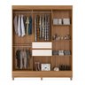Guarda Roupa Casal 8 Portas com Pés e Espelho Munique Amêndola Touch Off White 82060EL Demóbile - 3