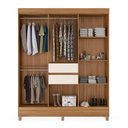 Ver imagem 3 de Guarda Roupa Casal 8 Portas com Pés e Espelho Munique Amêndola Touch Off White 82060EL Demóbile