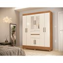 Ver imagem 2 de Guarda Roupa Casal 8 Portas com Pés e Espelho Munique Amêndola Touch Off White 82060EL Demóbile