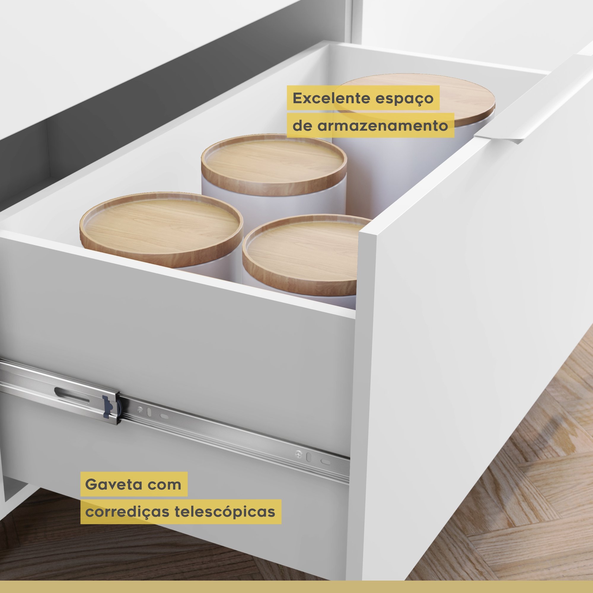 Cozinha 6 Peças 5 Portas 5 Gavetas Marquesa  100% Mdf - 11