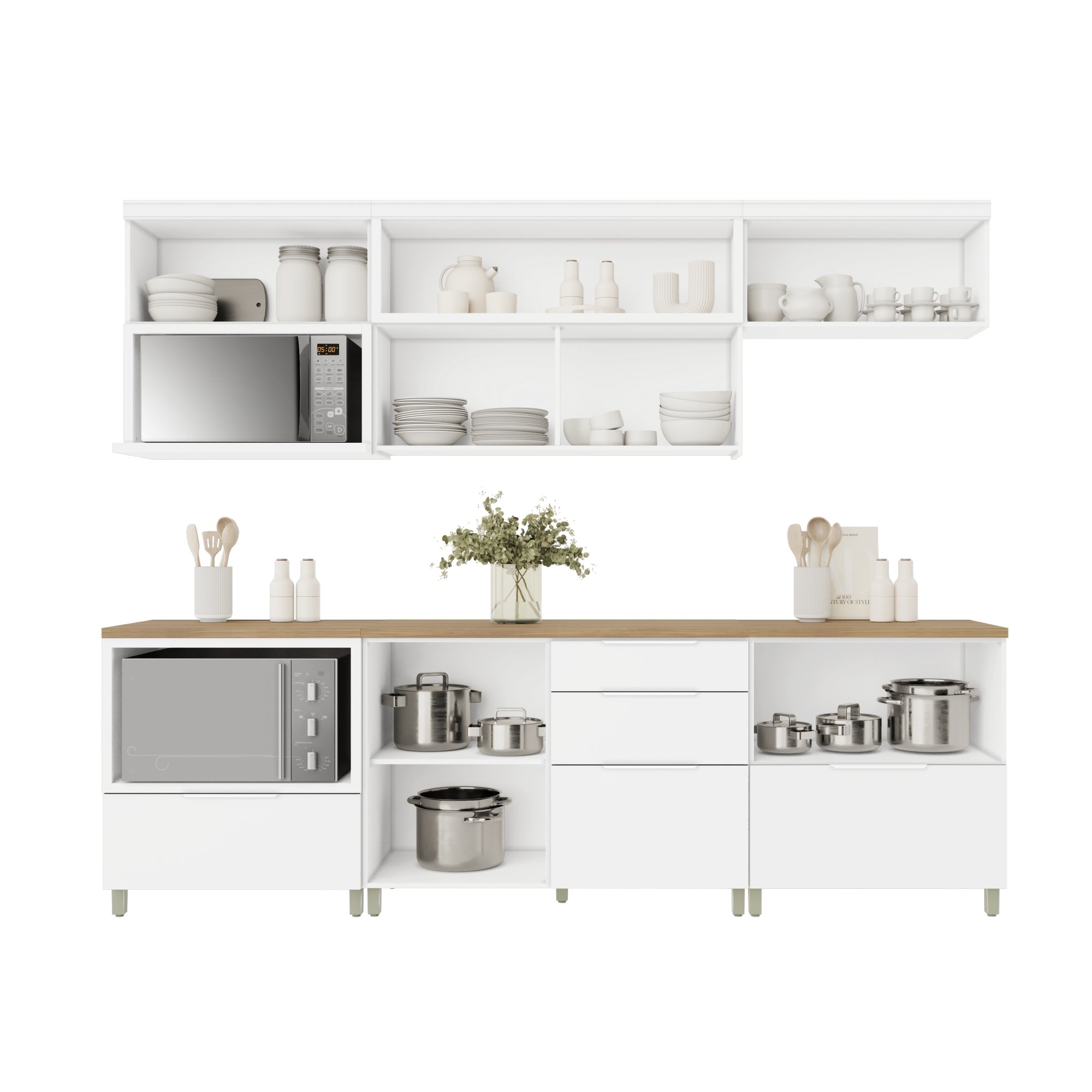 Cozinha 6 Peças 5 Portas 5 Gavetas Marquesa  100% Mdf - 17