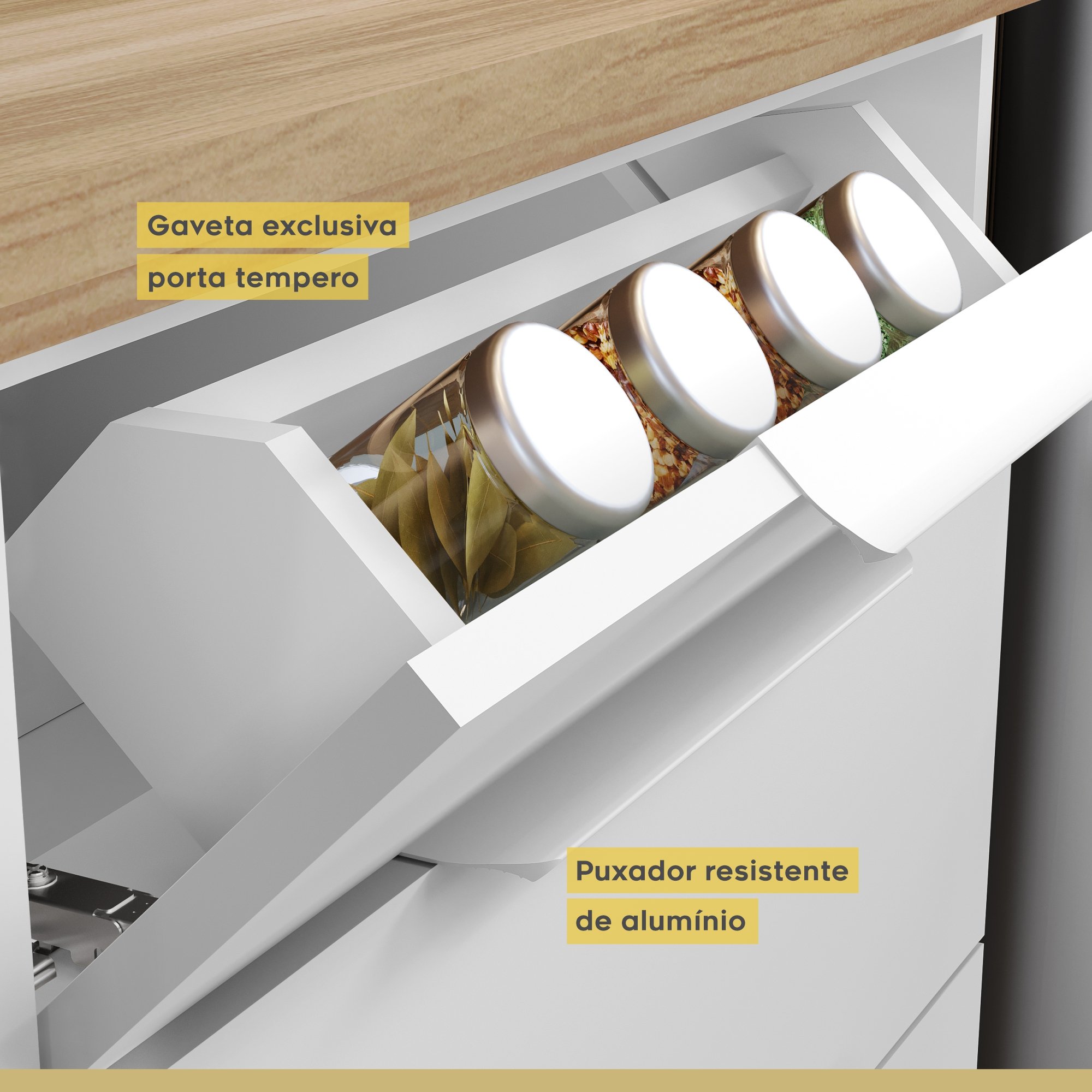 Cozinha 6 Peças 5 Portas 5 Gavetas Marquesa  100% Mdf - 13