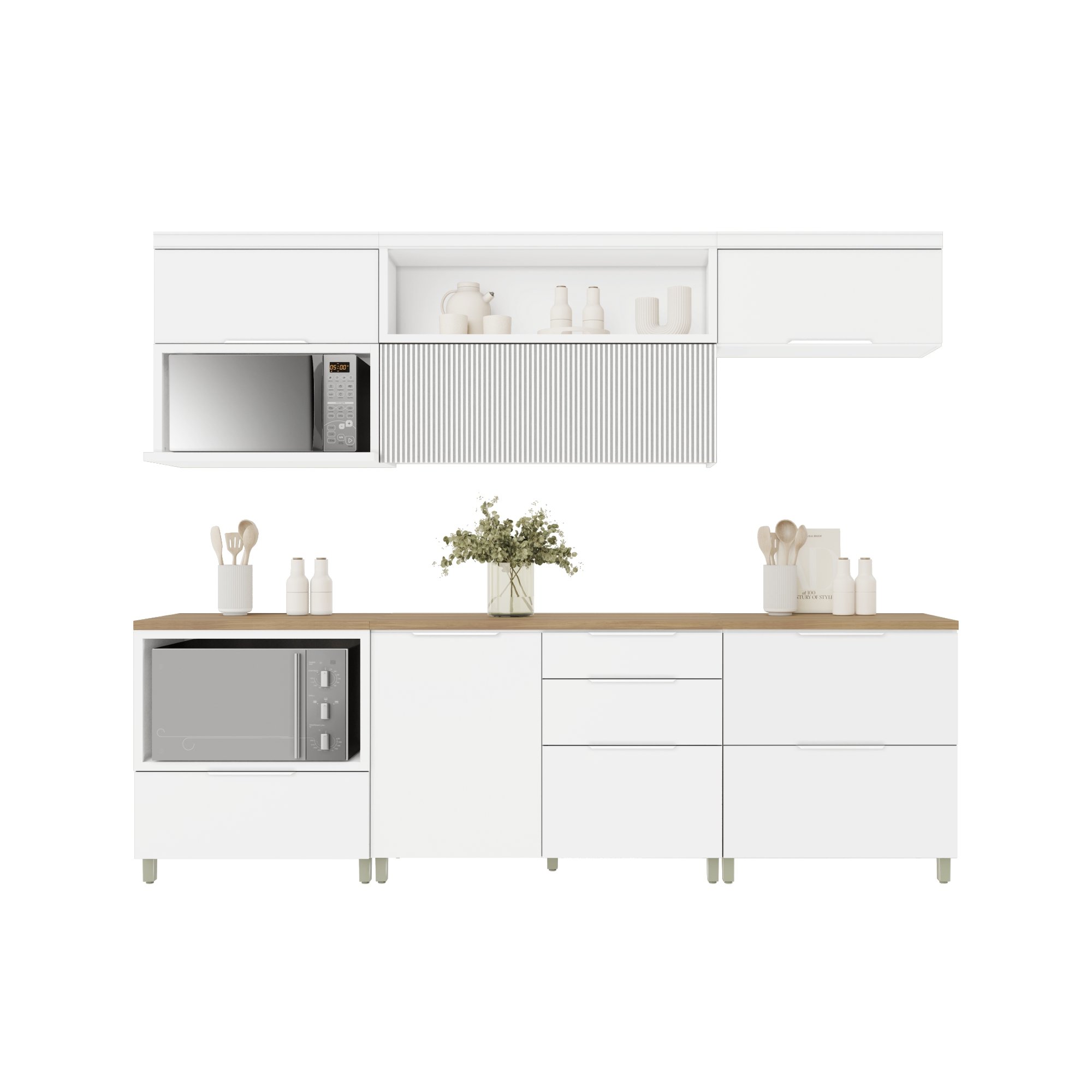 Cozinha 6 Peças 5 Portas 5 Gavetas Marquesa  100% Mdf - 19