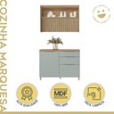 Ver imagem 2 de Cozinha 2 Peças Com Balcão 1 Porta 3 Gavetas E Armário Aéreo Marquesa 120 Cm 100% Mdf