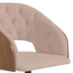 Poltrona Decorativa Giratória Núbia para Sala de Estar em Veludo Creme - Mobília Mobília - 2