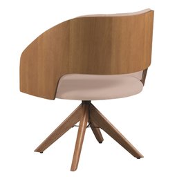 Poltrona Decorativa Giratória Núbia para Sala de Estar em Veludo Creme - Mobília Mobília - 3
