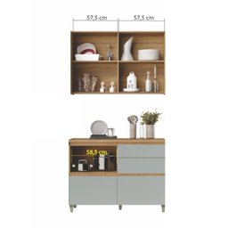 Cozinha 2 Peças 3 Portas 4 Gavetas Armário Aéreo  100% Mdf 120 Cm Rainha - 12