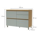 Ver imagem 5 de Cozinha 2 Peças 3 Portas 4 Gavetas Armário Aéreo 100% MDF 120 cm Rainha Marrom/Nature/Verde