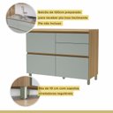 Ver mais imagens de Cozinha 2 Peças 3 Portas 4 Gavetas Armário Aéreo 100% MDF 120 cm Rainha Marrom/Nature/Verde