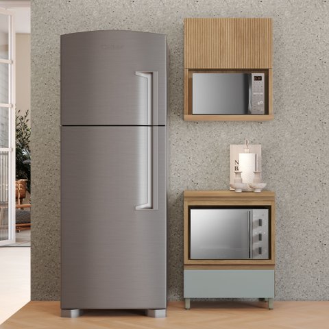 Cozinha 2 Peças 1 Porta 1 Gaveta Armário Aéreo 100% MDF 70 cm Rainha Branco/Nature/Verde