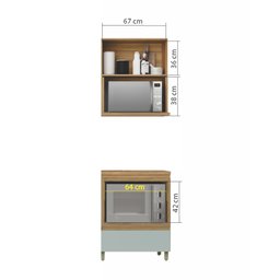 Cozinha 2 Peças 1 Porta 1 Gaveta Armário Aéreo  100% Mdf 70 Cm Rainha - 10