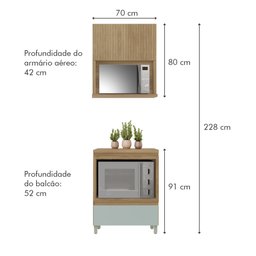 Cozinha 2 Peças 1 Porta 1 Gaveta Armário Aéreo  100% Mdf 70 Cm Rainha - 11