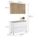 Ver imagem 3 de Cozinha 2 Peças 3 Portas 4 Gavetas Com Armário Aéreo  100% Mdf 120Cm Rainha