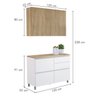 Cozinha 2 Peças 3 Portas 4 Gavetas Com Armário Aéreo  100% Mdf 120Cm Rainha - 3