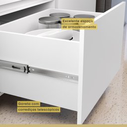 Cozinha 2 Peças 3 Portas 4 Gavetas Com Armário Aéreo  100% Mdf 120Cm Rainha - 7