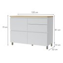 Ver imagem 7 de Cozinha 2 Peças 3 Portas 4 Gavetas com Armário Aéreo 100% MDF 120cm Rainha Marrom/Branco/Nature