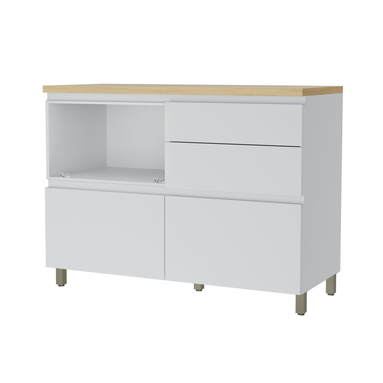 Cozinha 2 Peças 3 Portas 4 Gavetas Com Armário Aéreo  100% Mdf 120Cm Rainha - 11