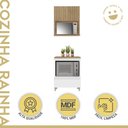 Ver imagem 3 de Cozinha 2 Peças 1 Porta 1 Gaveta Armário Aéreo 100% MDF 70 cm Rainha Branco/Nature