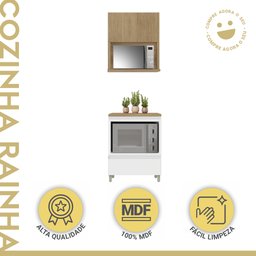 Cozinha 2 Peças 1 Porta 1 Gaveta Armário Aéreo  100% Mdf 70 Cm Rainha - 2