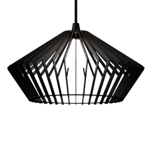 Luminária Teto tipo Pendente DEJAVU MDF Completa -:Preta