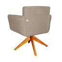 Ver imagem 4 de Poltrona Decorativa com Base Giratória de Madeira Quarto Isabella Suede Cappuccino - Lm Decor