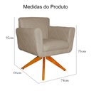Ver imagem 5 de Poltrona Decorativa com Base Giratória de Madeira Quarto Isabella Suede Cappuccino - Lm Decor
