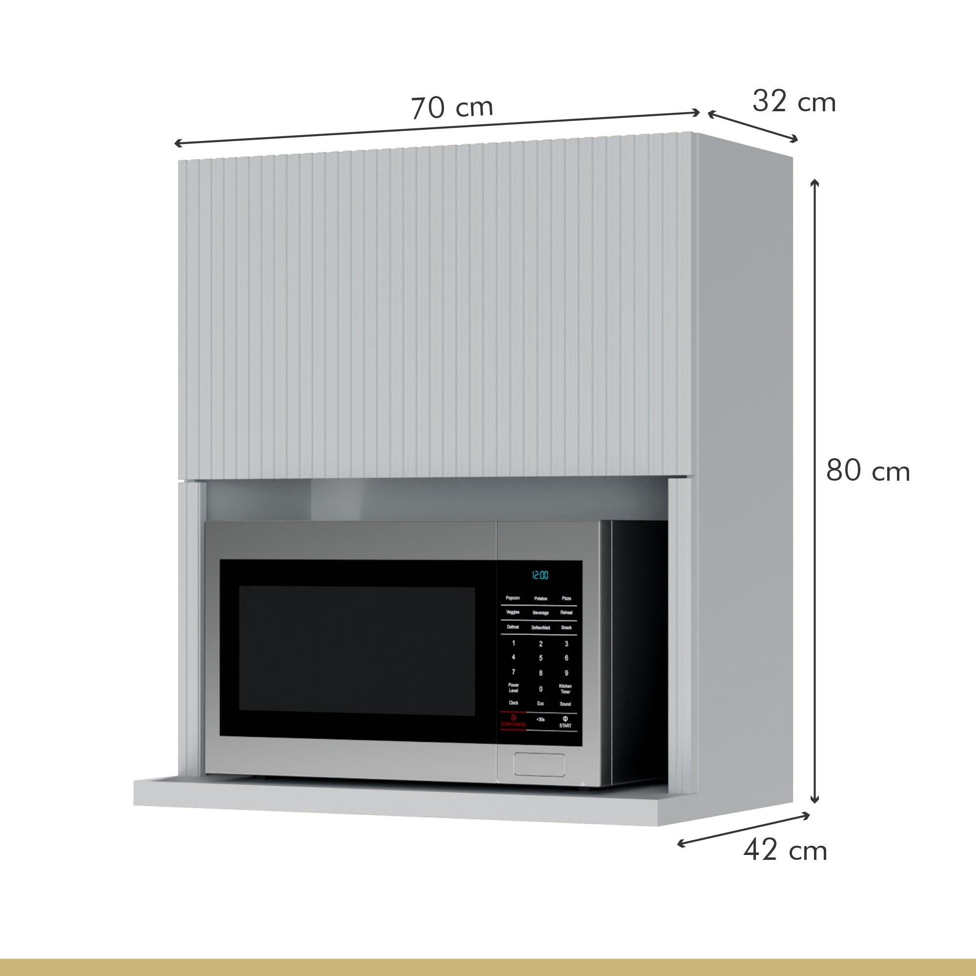 Cozinha 2 Peças 1 Porta 1 Gaveta Armário Aéreo  100% Mdf 70 Cm Rainha - 3